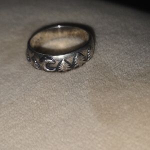 925 Tree And Moon Ring Size 4